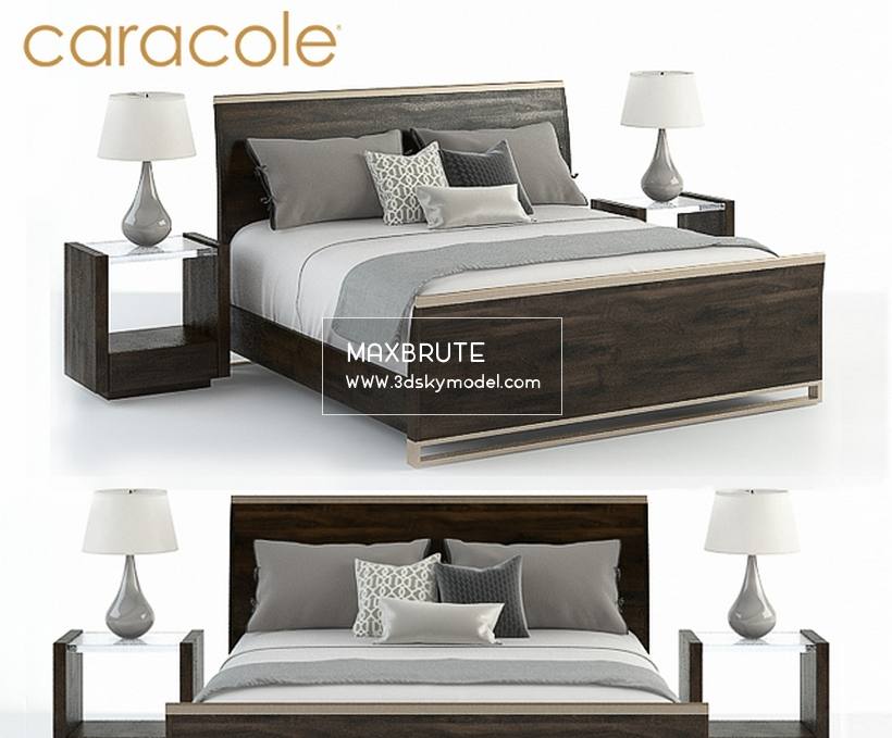 Caracole Bed Night Cap Giường, Free Queen Size Bed 3d Model