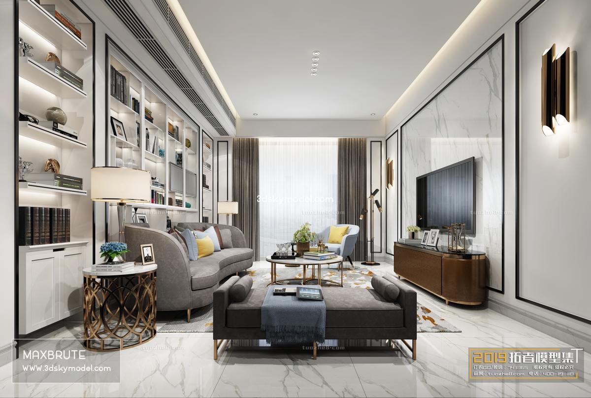 Sell Living room modern style vol1 -100 2019 3dmodel - Maxbrute