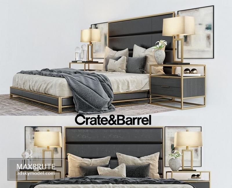 Oxford Crate Barrel Bed B87 3d Model Download Maxbrute Furniture Visualization