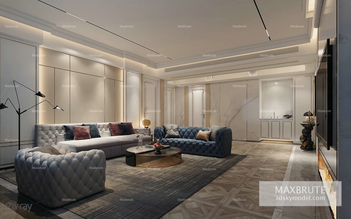 Living room vol5 2020 3d model Download Maxbrute Furniture Visualization