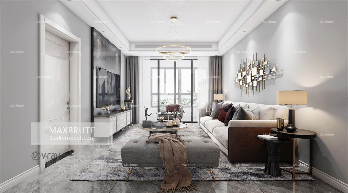 Living room vol4 2020 3d model Download Maxbrute Furniture Visualization